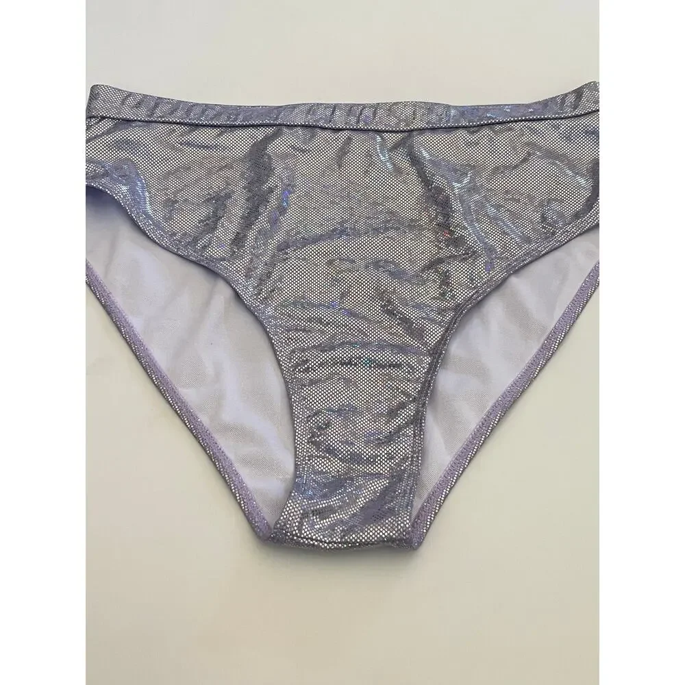 Glitter Rave Outfits Metallic Purple Large